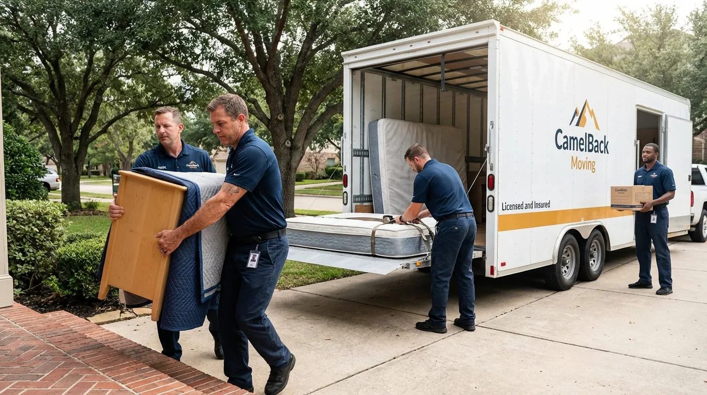 Crew loading residential truck for cross-state move from Dalton, OH